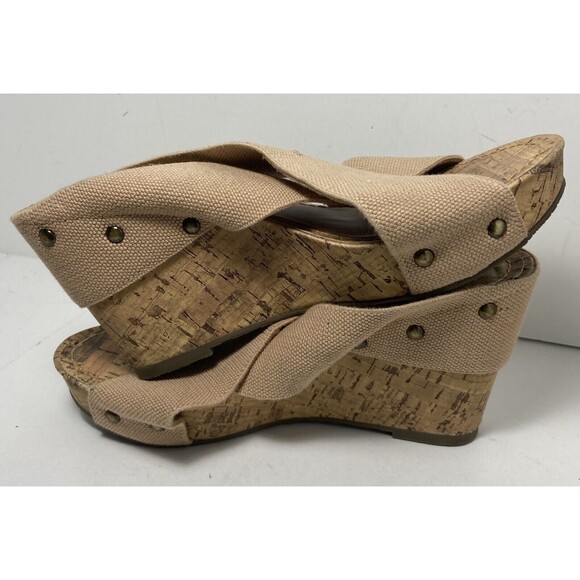 Esprit Shoes Tan Wrap Wedge Sandals Size 6 - Picture 7 of 8